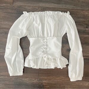 white off shoulder corset blouse